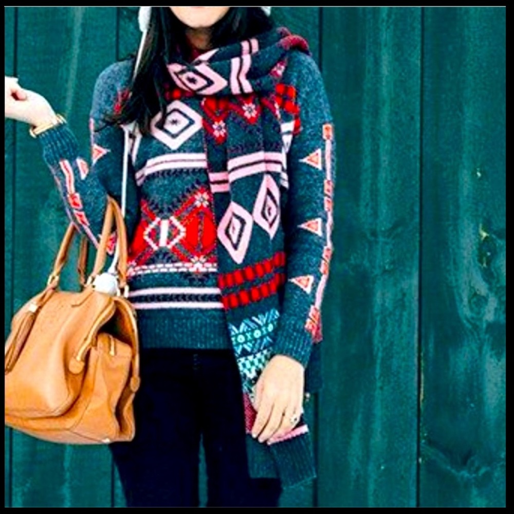 J. Crew Fair Isle Wool Scarf - Picture 2 of 2